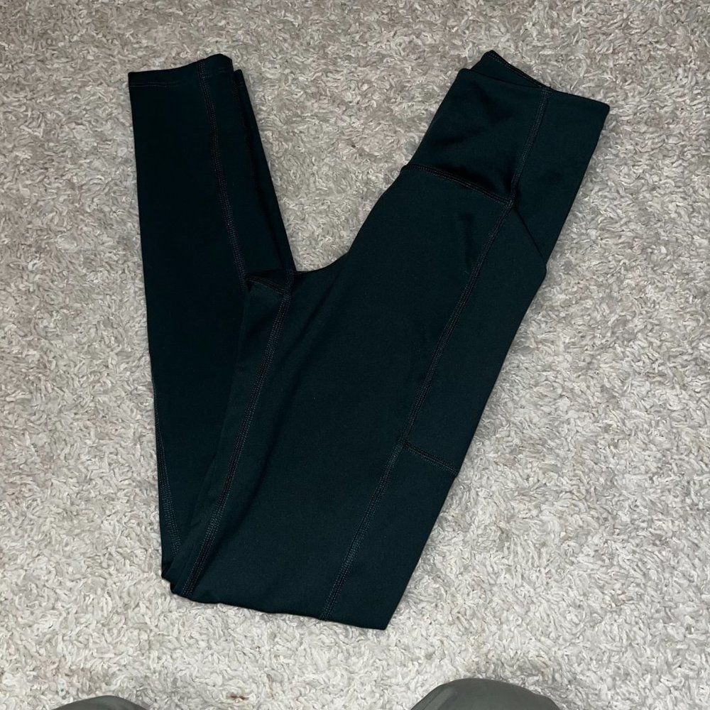 girlfriend collective forest green high rise leggings size xs